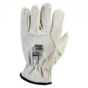 Glove – Leather Rigger ProChoice Riggamate Cowsplit Grey Chrome