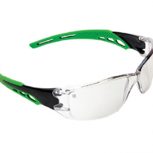 Spectacle CIRRUS - CLEAR ProChoice c/w Arms Soft Temple Green Trim, Flexible strong grip, Soft Tips. No metal parts. Anti-Scratch & Anti Fog Lens.